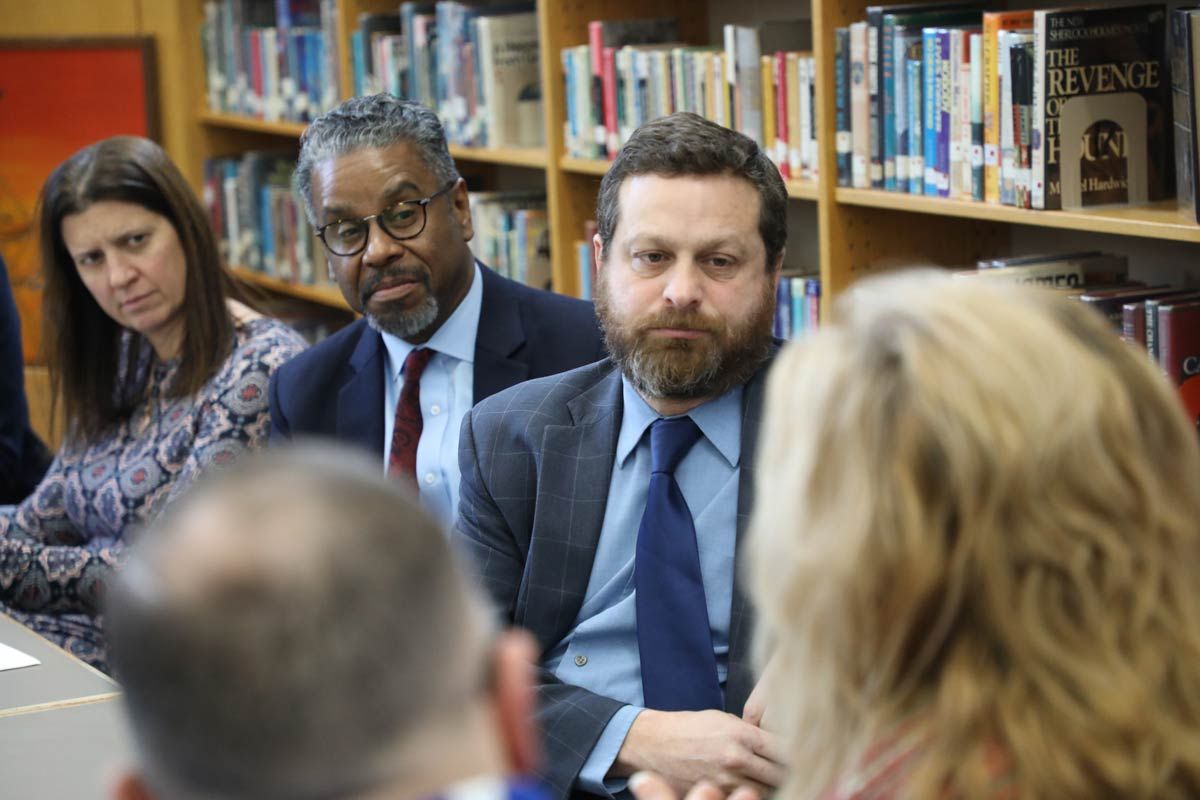NYSUT officers listen about school funding